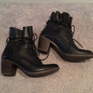 Black lace-up booties. Made in Italy. sz 10